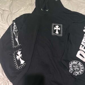 Chrome Hearts Black Hoodie with White Logo